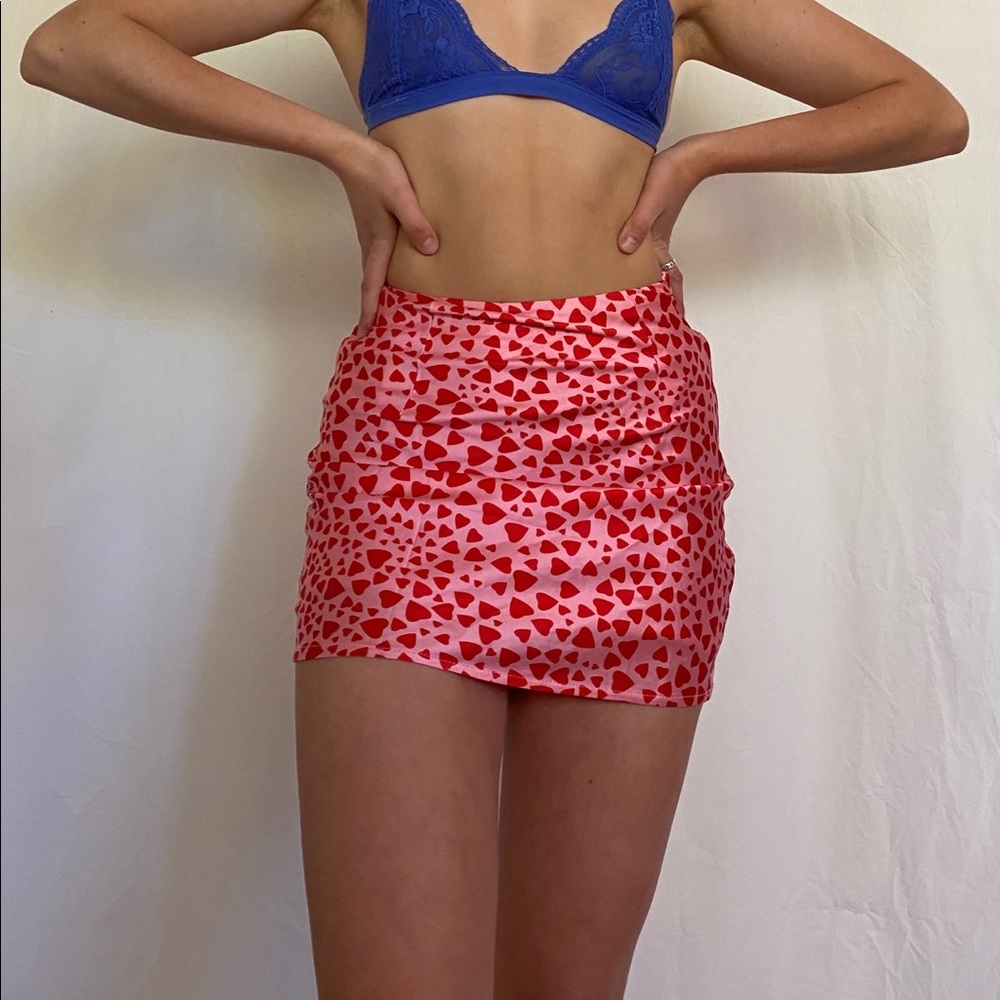 Princess Polly heart patterned mini skirt